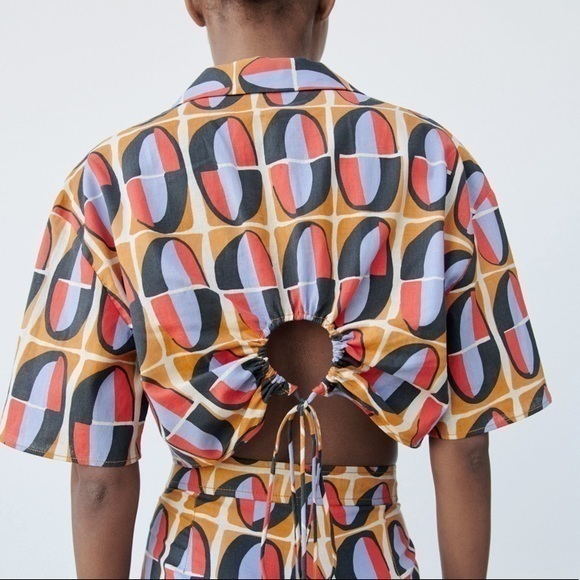 Zara NWT print crop top - Picture 6 of 8